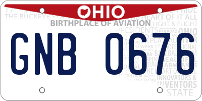 OH license plate GNB0676