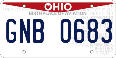 OH license plate GNB0683