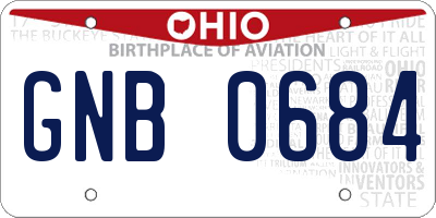 OH license plate GNB0684