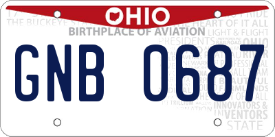 OH license plate GNB0687