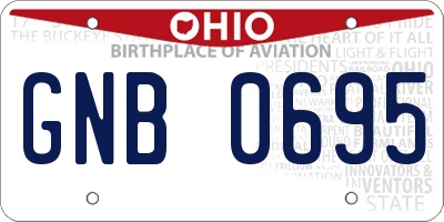 OH license plate GNB0695