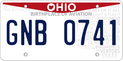 OH license plate GNB0741