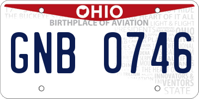 OH license plate GNB0746