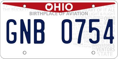 OH license plate GNB0754