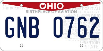 OH license plate GNB0762