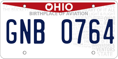 OH license plate GNB0764