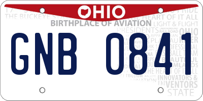 OH license plate GNB0841
