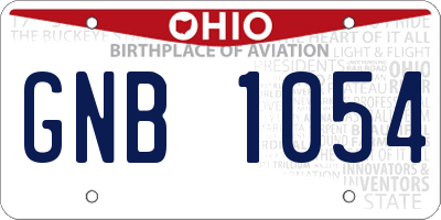 OH license plate GNB1054