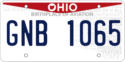 OH license plate GNB1065