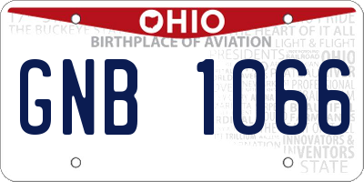 OH license plate GNB1066