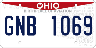OH license plate GNB1069