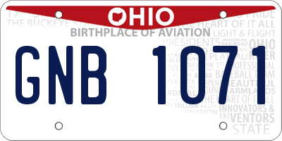 OH license plate GNB1071