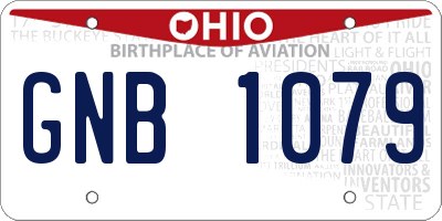 OH license plate GNB1079