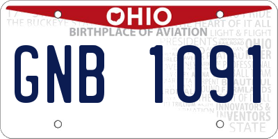 OH license plate GNB1091