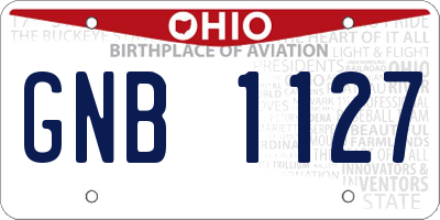 OH license plate GNB1127