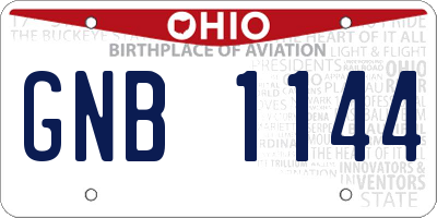 OH license plate GNB1144