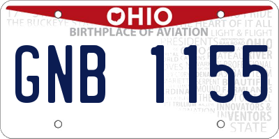 OH license plate GNB1155