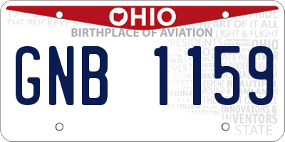 OH license plate GNB1159
