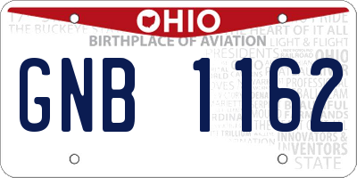 OH license plate GNB1162