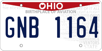 OH license plate GNB1164