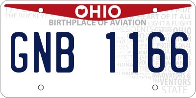 OH license plate GNB1166