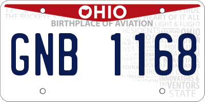 OH license plate GNB1168