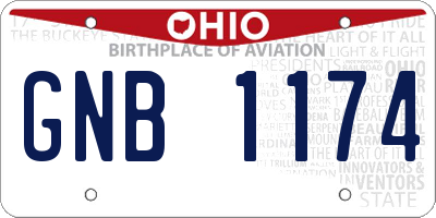 OH license plate GNB1174
