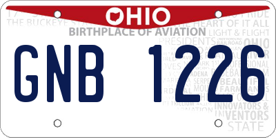OH license plate GNB1226