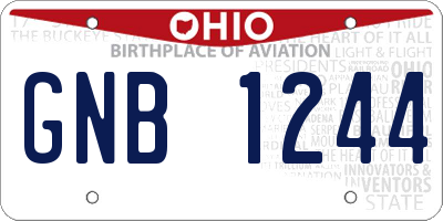 OH license plate GNB1244