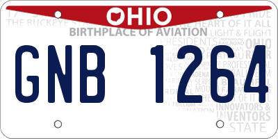 OH license plate GNB1264