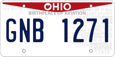 OH license plate GNB1271