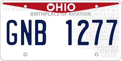 OH license plate GNB1277