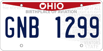 OH license plate GNB1299