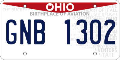 OH license plate GNB1302