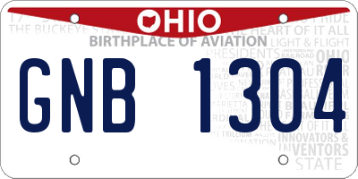 OH license plate GNB1304