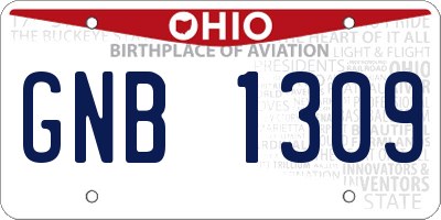 OH license plate GNB1309