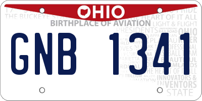 OH license plate GNB1341