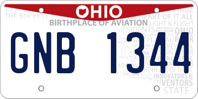 OH license plate GNB1344