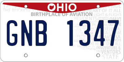 OH license plate GNB1347