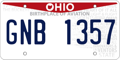 OH license plate GNB1357