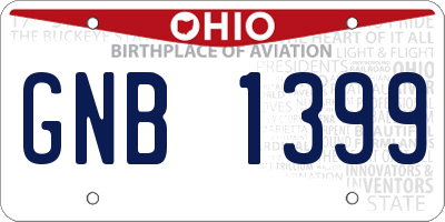 OH license plate GNB1399