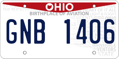 OH license plate GNB1406