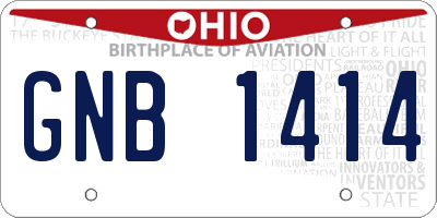 OH license plate GNB1414