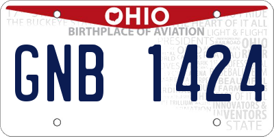 OH license plate GNB1424