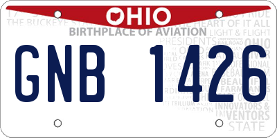OH license plate GNB1426