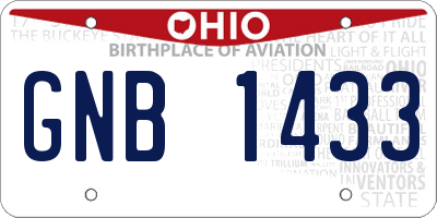OH license plate GNB1433
