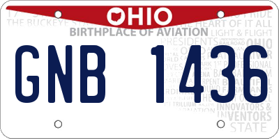 OH license plate GNB1436