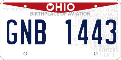 OH license plate GNB1443