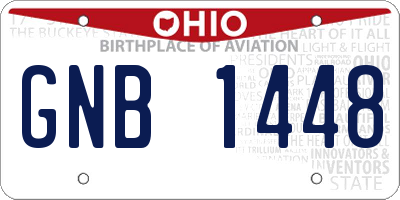 OH license plate GNB1448