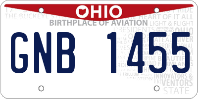 OH license plate GNB1455